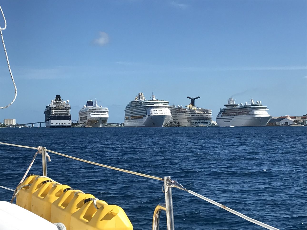 Soaring Eagles Sailing Bahamas Nassau Harbour Cruise Ships 1